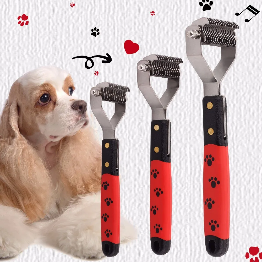 Pet Long Short Hair Grooming Shedding Brush Comb Rake Metal Blade