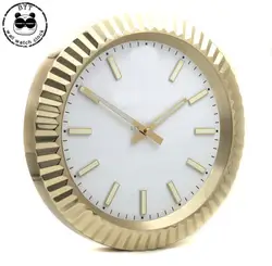 Роскошный дизайн часы из нержавеющей стали часы металлические настенные часы со светящимися для Декор для дома