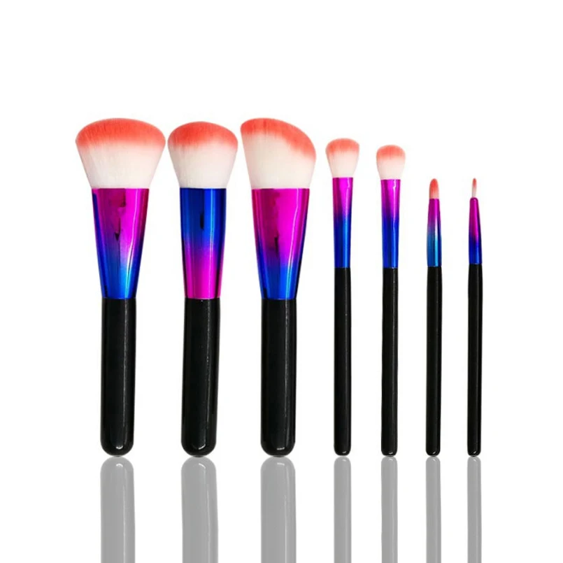 

Colorful 7pcs/set Makeup Brushes High Quality Soft Synthetic Hair Make Up Brush Kit Concealer Contour Face Base Makeup Maquiagem