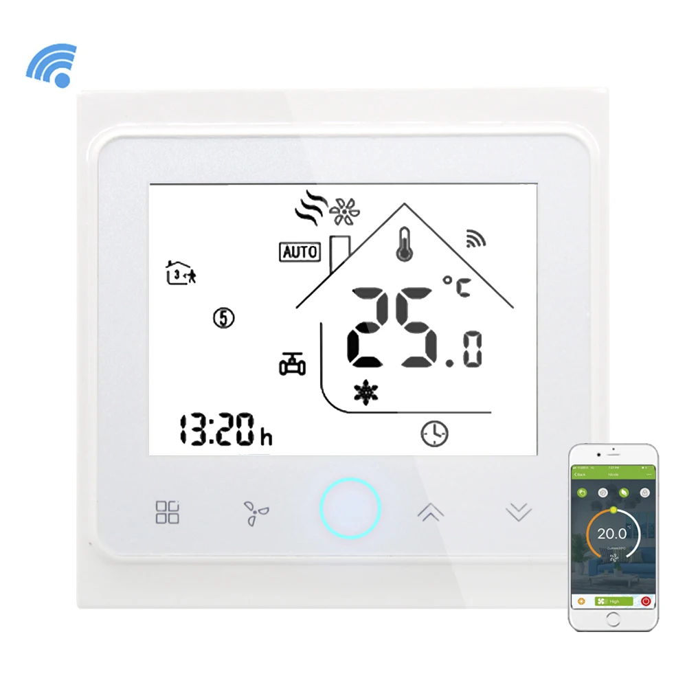 Wi Fi Кондиционер Температура контроллер Smart wifi термостат программируемый с ЖК дисплей 4 трубы