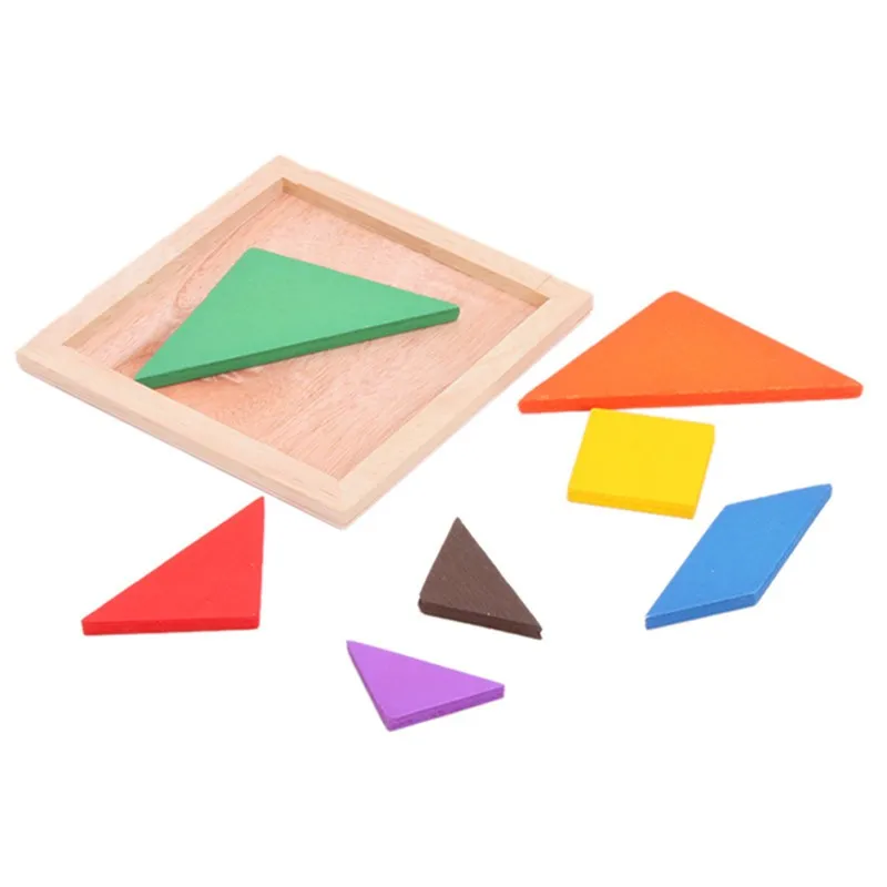 Детские игрушки модные геометрические деревянные головоломки Tangram головоломки образование для детей Детские интеллектуальные игрушки