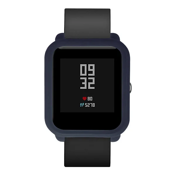 Силиконовый защитный чехол защитная рамка оболочка для Xiaomi Beep Huami Amazfit Bip Молодежные умные часы гаджеты аксессуары - Цвет: Midnight blue