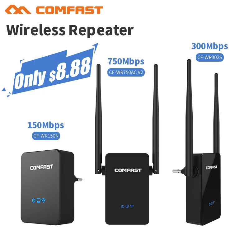 

wifi repeater 5ghz Comfast 150M-750mbps 802.11ac wireless repeater router wifi siginal entender antenna 2*5dbi wifi router