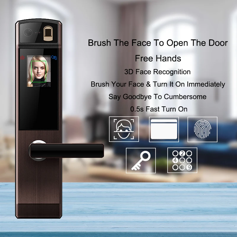 Eseye умный электронный дверной замок Безопасный умный распознавание лица дверные замки отпечатков пальцев цифровой дверной замок пароль и устройство чтения rfid