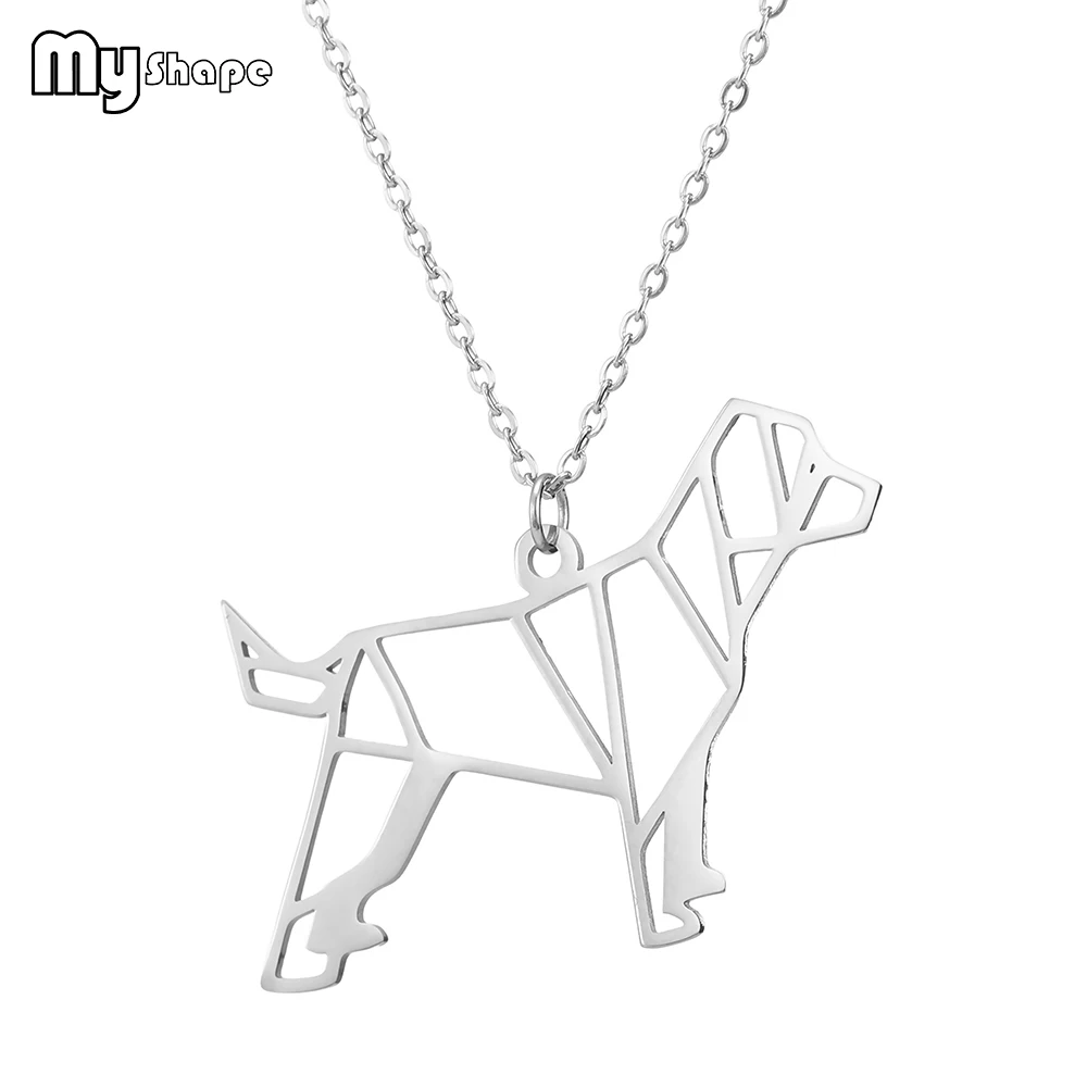 

My Shape Geometric Hollow Dog Animals Pendant Stainless Steel Jewelry Accessories Custom Necklace