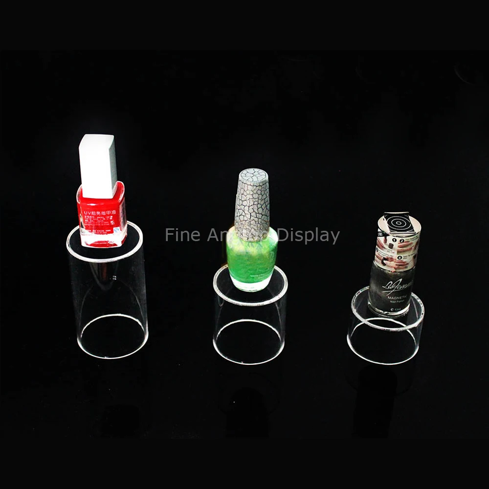 Desktop Clear Acrylic 3 Tube Jewelry Display Stand Small Items Holder With Open Bottom
