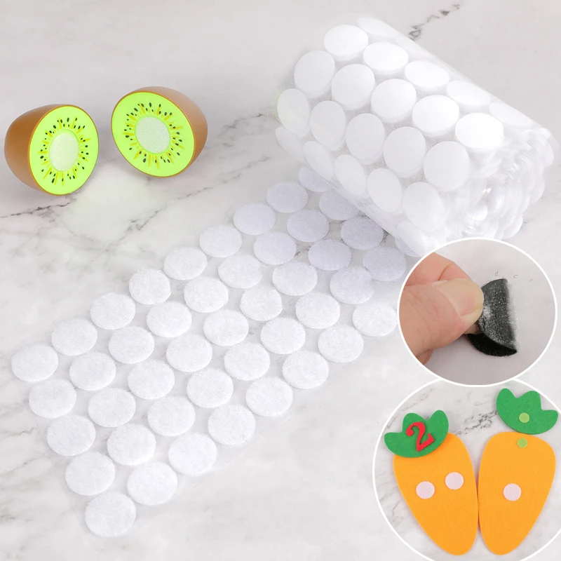 

10mm 100 Pairs Dots Magic Sticker Hook And Loop Double-sided Strong Self Nylon Adhesive Tape Snap Button Sewing Tools
