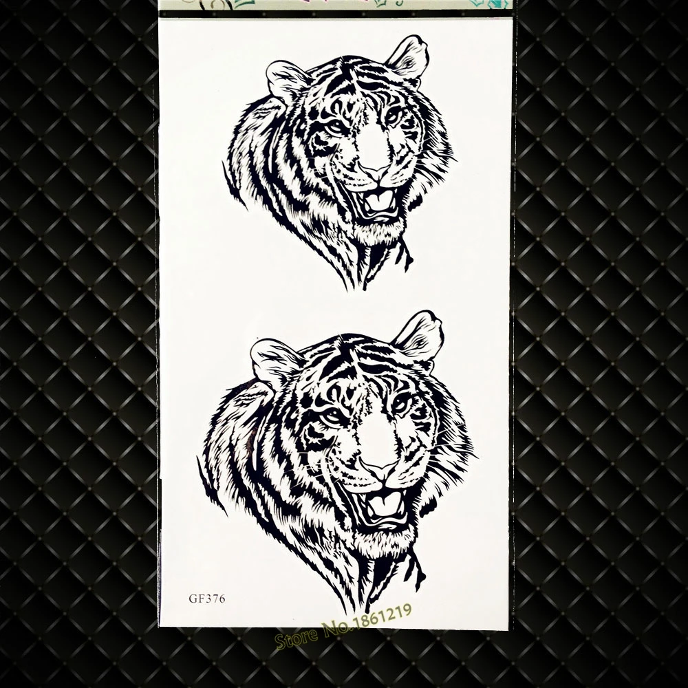 

Long Lasting King Tiger head Temporary Tattoo Stickers Men Armband Body Art ARm Tattoo Stickers GGF376 Henna Black Tattoo Women