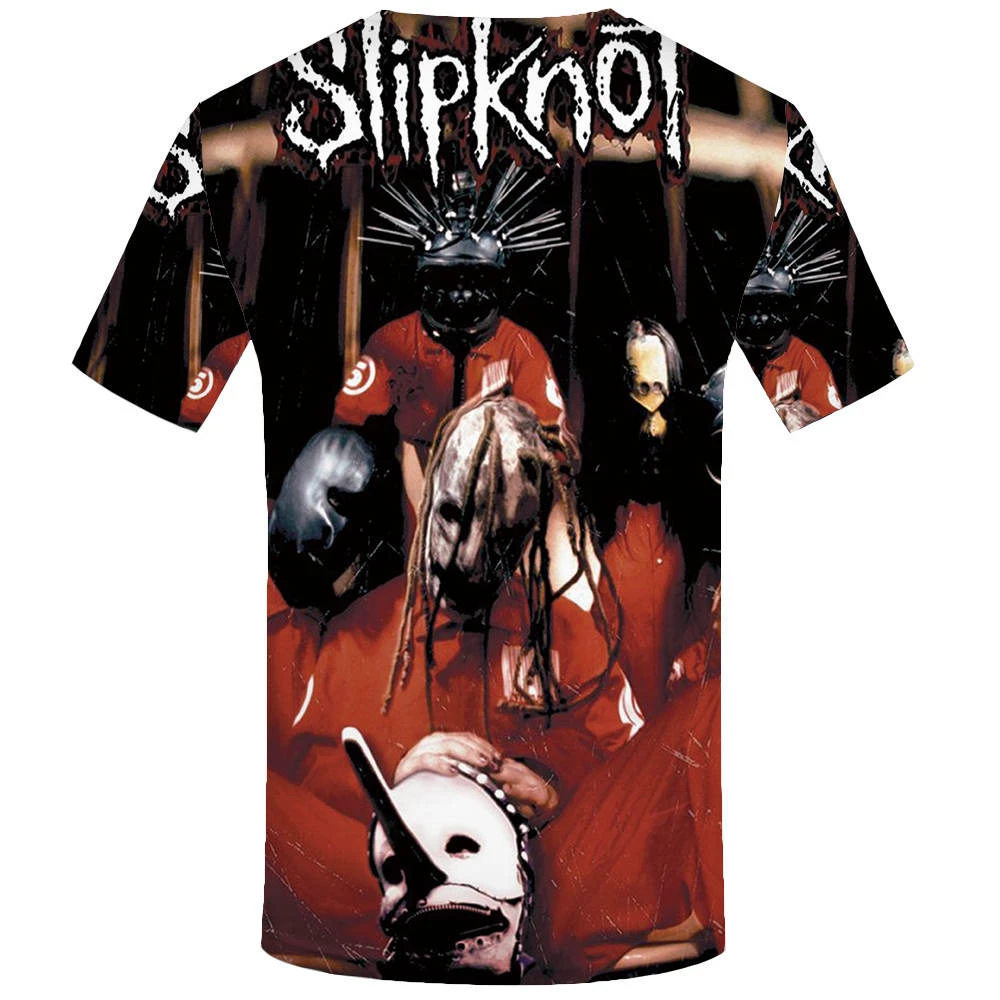 KYKU бренда в готическом стиле рубашка футболка Slipknot для девочек панк рок с принтом