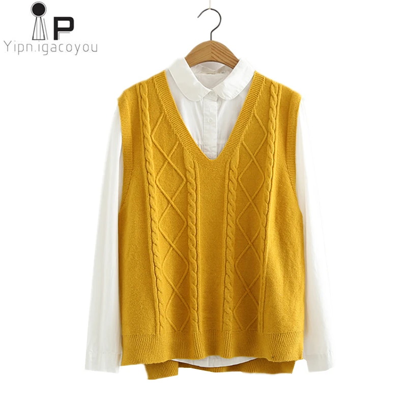Fashion Knit Sweater Vest Women Short 