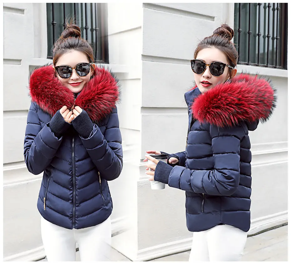 warmest winter coats for women Female Warm Winter Jacket 2020 Fashion Women Hooded Fur collar Down Cotton Coat Solid color Slim Large size Female Coat Leather Jackets
