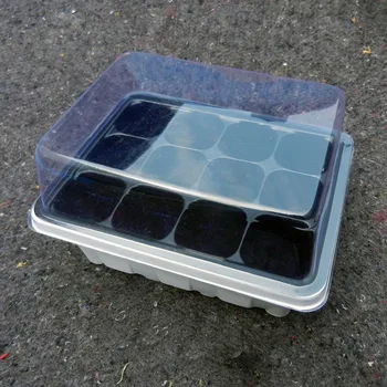 

5pcs 12 Cell Black Propagation Tray Flower Pot Plug Plant Kit Nursery Pots Plant Seed Cloning Case Insert Clone Grow Box