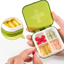 Портативный контейнер для таблеток, 4 слота, контейнер для таблеток, контейнер для путешествий, контейнер для хранения лекарств, разноцветный диспенсер для лекарств, упаковка, Containe