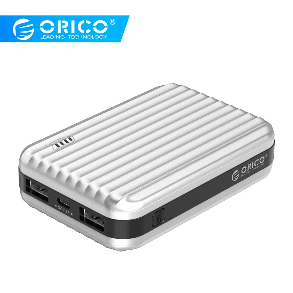 

ORICO 10000mah Portable Power Bank 5V2A 12W Dual Output External Battery Charge for Xiaomi Huawei Mobile Phone Tablet
