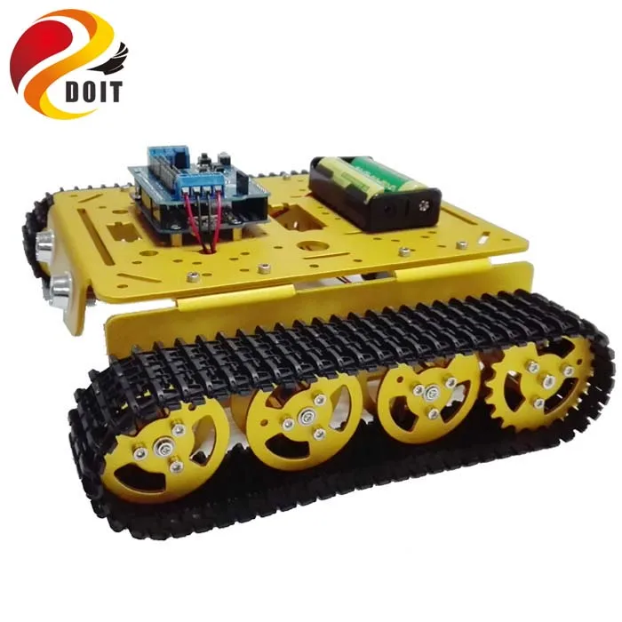 

WiFi RC Metal Tank T200 By Android/IOs Phone From ESPDuino Development Kit With 2-Way Motor & 16-Way Driven Shield