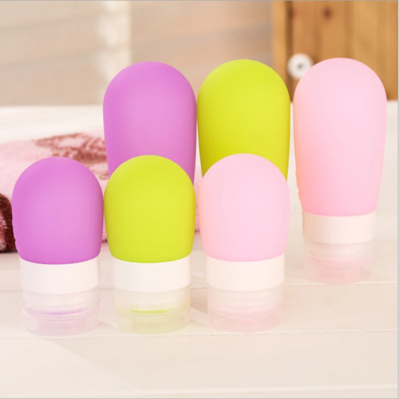 3Pcs Empty Reusable Portable Pressed Travel Bottles Shampoo Shower Gel