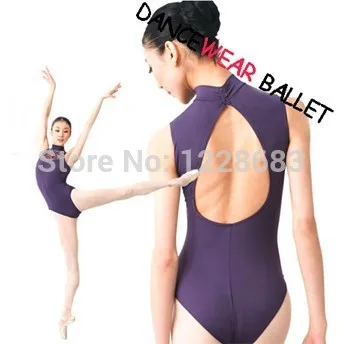 

Purple Ballet Leotard Vivgio Discount Sexy Lace High Neck Open Back Women Adult Dance Halter Ballet Leotard For Sale