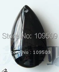 

Free Shipping,100pcs 38mm Chandelier Crystal black Smooth Teardrop Almond Ornament Prism