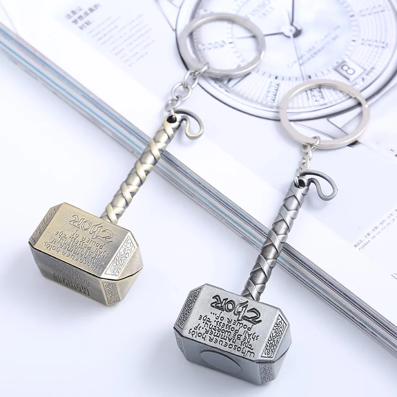 

Marvel Thor Hammer Keychain Avengers Endgame Thor Weapon Enamel Keychain for Keys Men Car Women Bag Accessories Key Ring