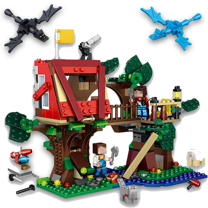 

Minecrafts Adventure Tree House Bricks Toys Compatible Legos Minecraft City Education Toys For Children Birthday Gift Brinquedos