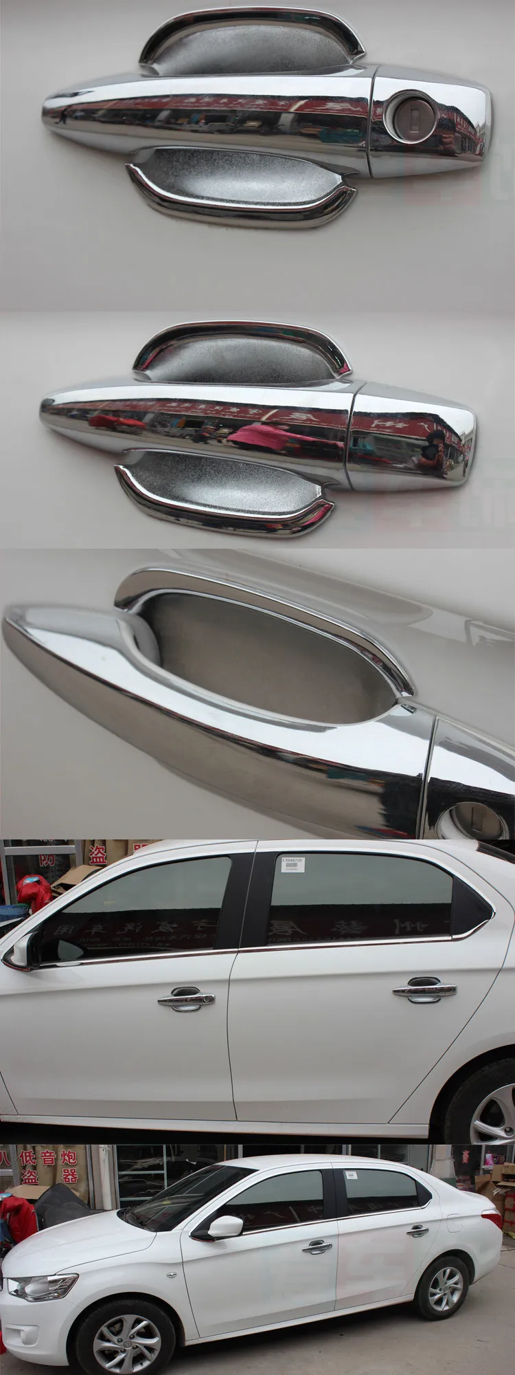Chrome Door Handle Covers For Peugeot 2008 301 (2012 UP)  Citroen C-Elysee demo (3)