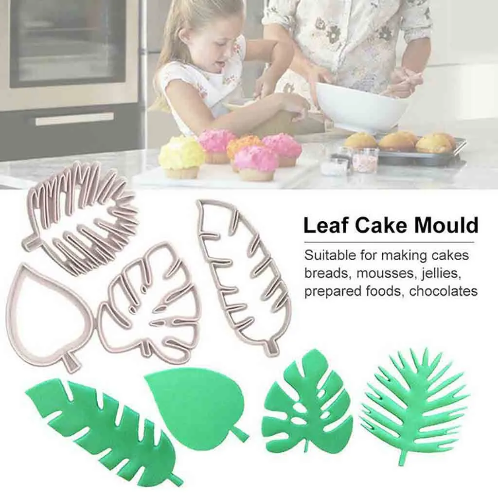 

2019 New Tropical Leaves Fondant Cake Mold Embossed Candy Biscuits Cookie Cutter #YC917