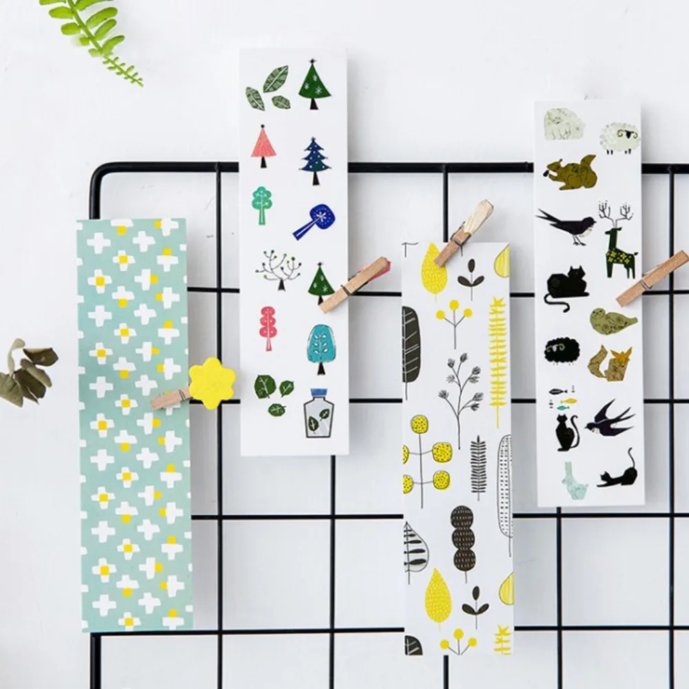 

30 pcs/box Nordic Style Cartoon Bookmark Beautiful Pattern Postcard Heavyweight Paper Card Escolar Papelaria