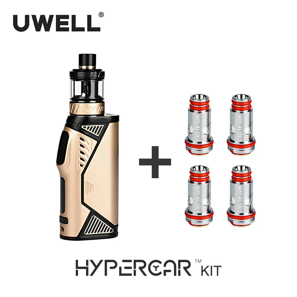 UWELL Hypercar Kit & 4Pcs/Pack Whirl Tank Coil Set 5-80W 18650 Battery Or USB Charging 2018 New Arrival E-cigarette Vape Kit UWELL Hypercar Kit & 4Pcs/Pack Whirl Tank Coil Set 5-80W 18650 Battery Or USB Charging 2018 New Arrival E-cigarette Vape Kit