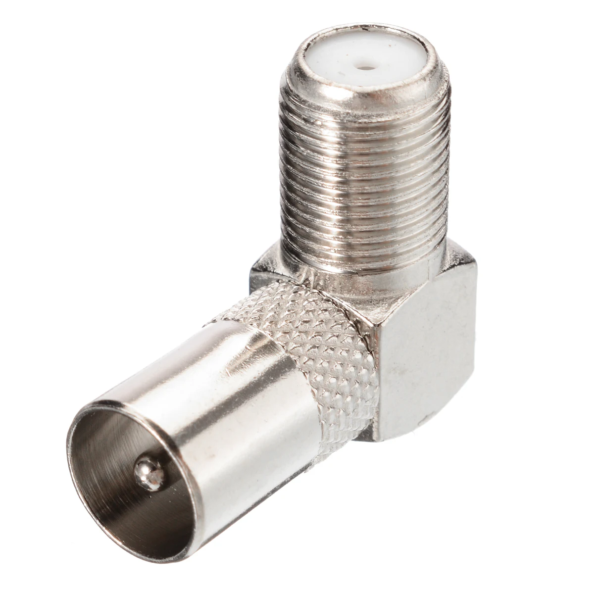 Newest 5pcs Right Angle 90 Degree TV Aerial ABS Silver Antenna Cable F Female To Male Connector Adapter 24x22mm