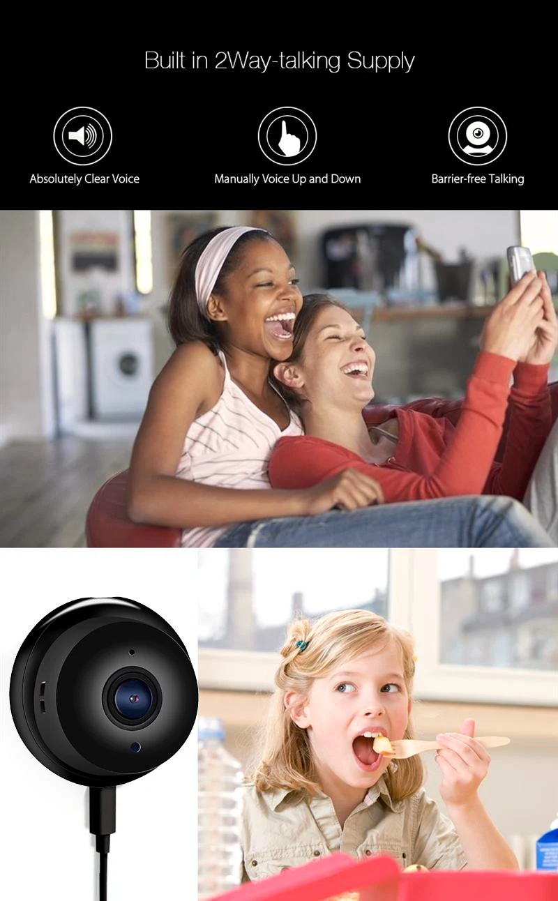 Wistino 960P Wireless IP Camera VR Mini WIFI Camera IR Night Vision Smart Home Security Camera Onvif Monitor Baby Monitor 2 (2)