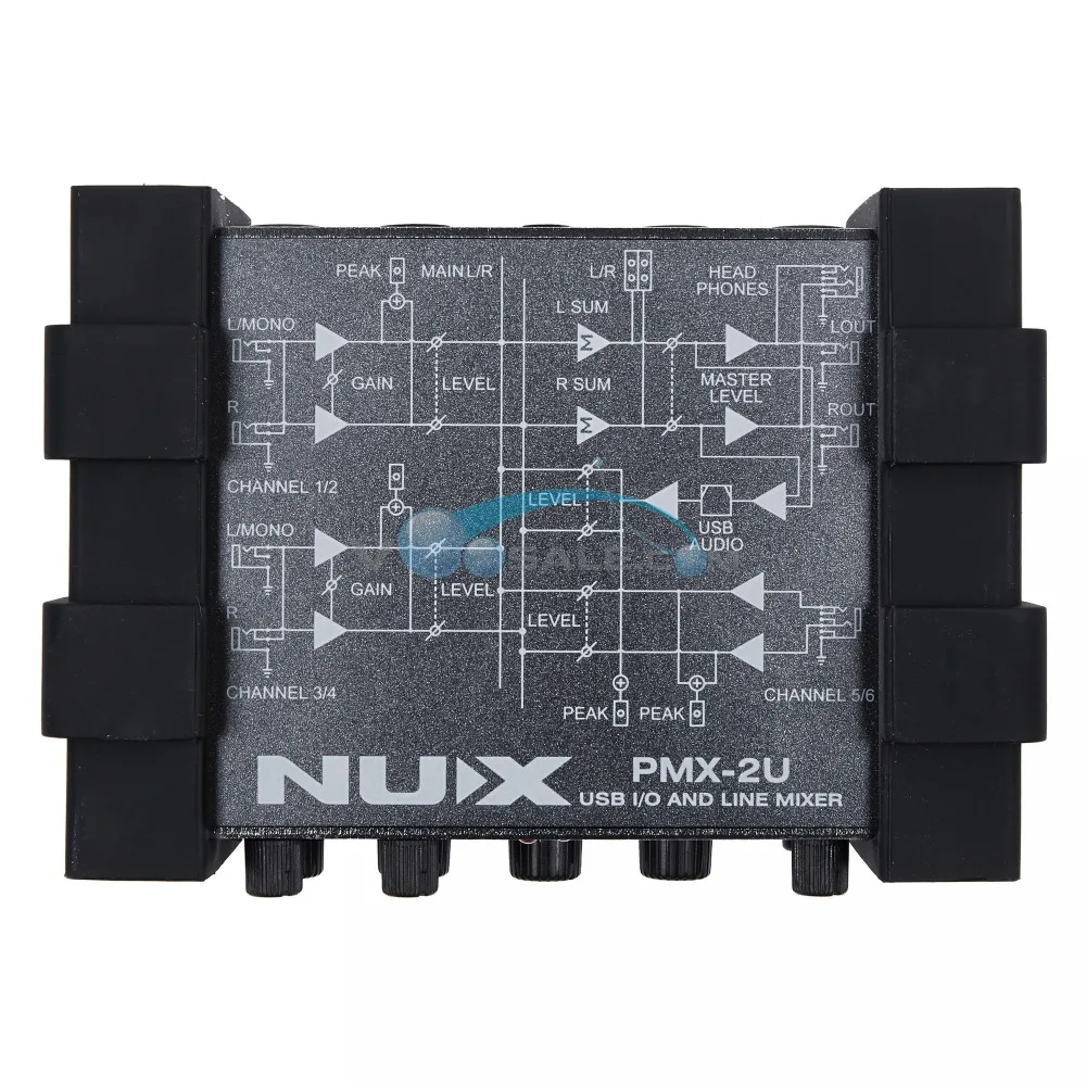 NUX PMX 2U Electric Guitar Bass USB Audio Interface I/O Line Mixer 6
