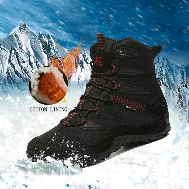 Новая зимняя мужская уличная спортивная обувь, нескользящая спортивная обувь для мужчин с хлопковой подкладкой, походная обувь для мужчин, теплая Треккинговая обувь для женщин
