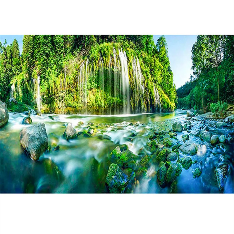 DIY 5d Diamond Painting River Creek&waterfall Scenic Picture Diamond Embroidery Home Decor Cross Stitch Mosaic