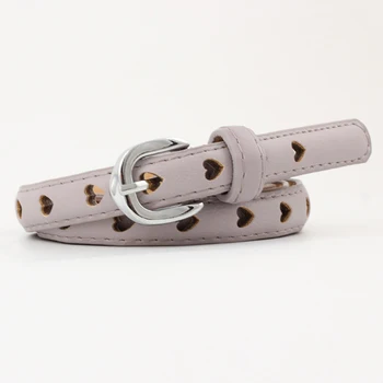 

Peach heart Hollowing out Eyelet belt slender Female belt fashion punching reverent Dress Waist belt Eight colors Choice