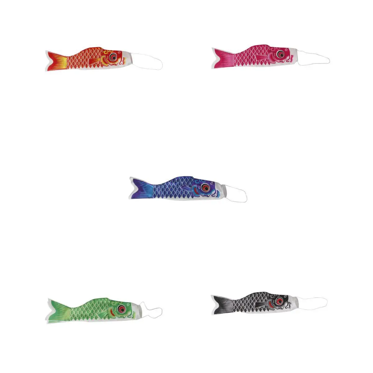 5 Pcs/Set Japanese Windsock Carp Flag Koi Nobori Fish Wind Streamer Garden Decor Hanging Decorations 70cm