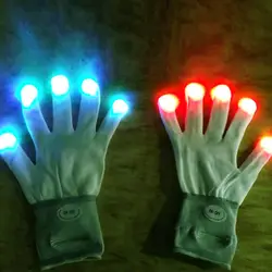 7 режимов мигающий Fingertip Disco варежки LH8s перчатки фонарь светодиодный для вечеринки Rave Up