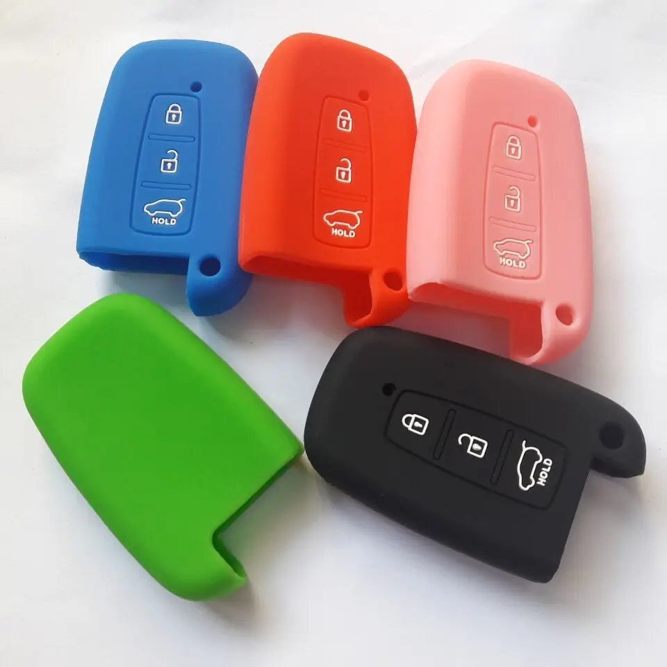 

Lots of 10 Silicone Smart Key Cover Case Fit For Hyundai Tucson IX35 I30 FOB Key Shell 3 Button Genesis Elantra Keyless