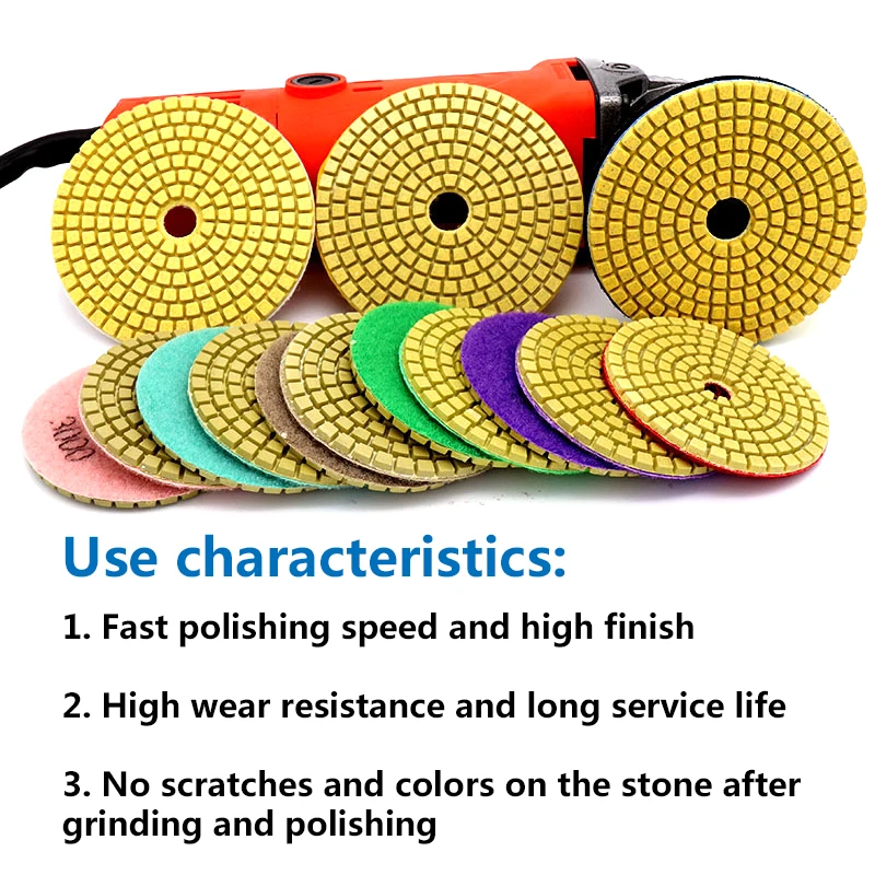 5pcs/set 3/4 inch Diamond Wet Dry Polishing Pads 80/100mm Sanding Disc Polishing Marble Granite Polisher Diamond Tool 5pcs/set 3/4 inch Diamond Wet Dry Polishing Pads 80/100mm Sanding Disc Polishing Marble Granite Polisher Diamond Tool