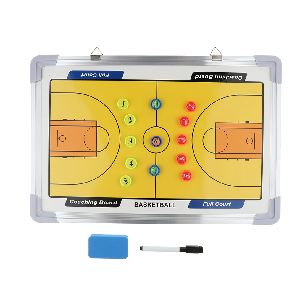 Basketball Coaching Marker Board Magnetic Tactics Strategy Training Clipboard with Wipe Marker Eraser and Magnets
