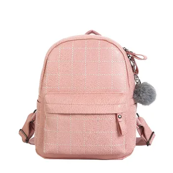 

Backpack Plush Ball Pendant Sweet Lady Backpack Women's Backpack Girl Shoulder Bag Packet #Zer