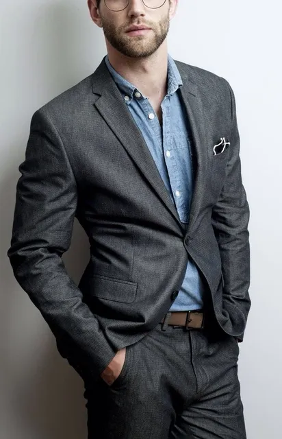 mens dark grey slim fit suit