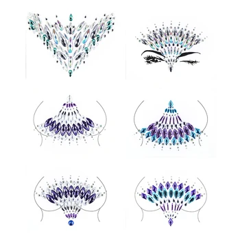 

2018 Newest 16.5x12.5cm Women Bra Breast Pasties Adhesive Stickers Accessories Crystal bra Stickers