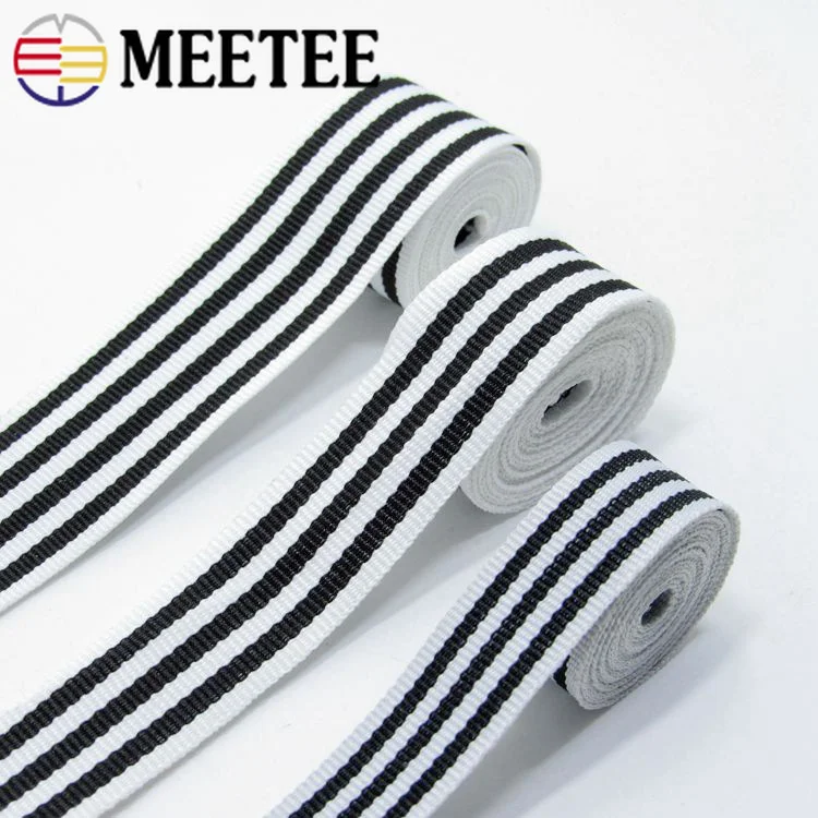 

30Meters Black White Stripe Polyester Webbings Bag Backpack Strap Belt Ribbons Bias Binding Tapes Gift Wrapping DIY Accessories