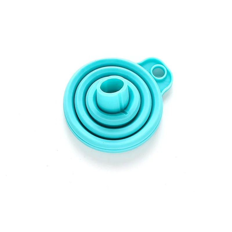 Силиконовая складная телескопическая Воронка конфетного цвета с длинным горлом, креативная Домашняя мини переносная Воронка для дозирования жидкости, кухонный инструмент - Цвет: 1