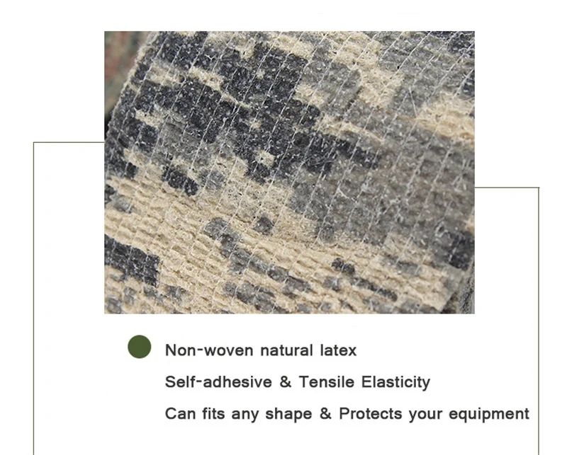 Multi-functional Camo Tape Non-woven Self-adhesive Camouflage Wrap Hunting Cycling Waterproof Non-Slip Camo Stealth Tape