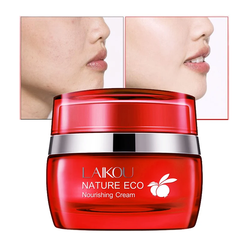 

LAIKOU Red Pomegranate Moisturizing Aint Wrinkle Face Cream Plant Extract Hydrating Deep Whitening Facial Skin Care Day Cream50g