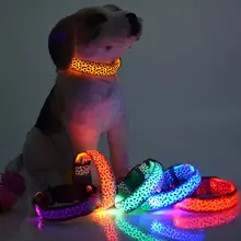 

Luminous pet usb charge LED USB charging luminous pet spots Fluorescent luminous leopard dog collar Articles