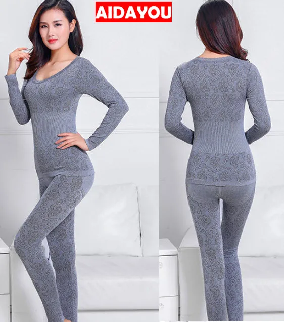 

Underwear Set Lace Sets Print Luxury Long John Thermal Tops and Bottom Suit Winter Body Shape Lingerie Sexy ouc1727 Aidayou