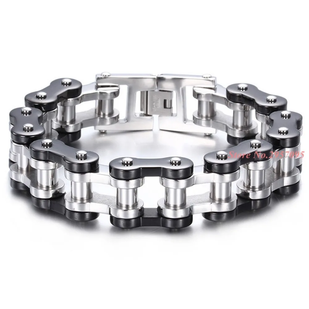 23cm*20mm Punk Stainless Steel Bracelet Men Biker Bicycle Motorcycle Chain Men's Bracelets Mens Bracelets & Bangles
