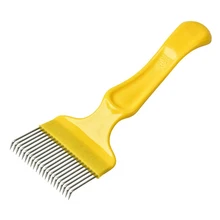 21 игла изогнутые зубья медовая вилка для резки разворачивающая вилка пластиковая ручка медовая расческа инструмент пчеловода для пчеловода(желтый